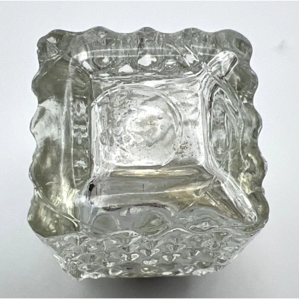 Vintage Mini Salt & Pepper Shakers With Silver Plated Tray No Cracks/Chips